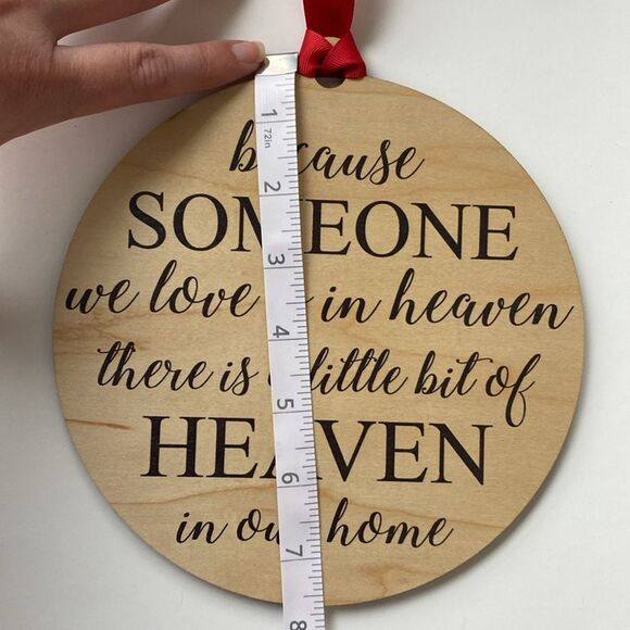 Large Wooden round sign/ornament with Red Ribbon, Memorial Sign - Picture 3 of 3